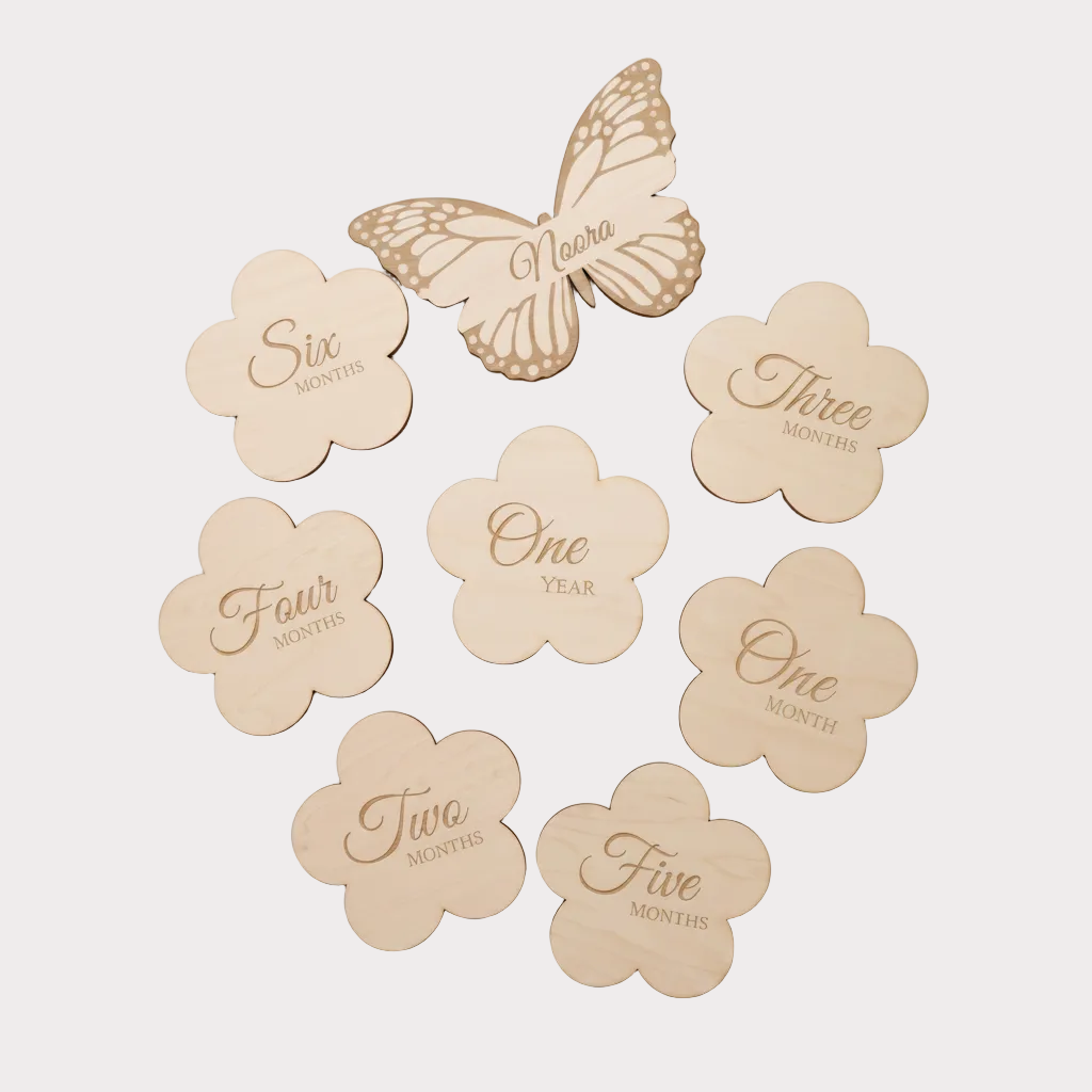 Baby Milestone & Name Card Set – Secret Garden