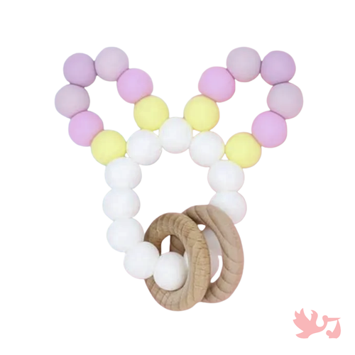 Bunny Ears Baby Rattle – Newborn Sensory Toy - personalized baby sensory rattle by Mommy's Charms