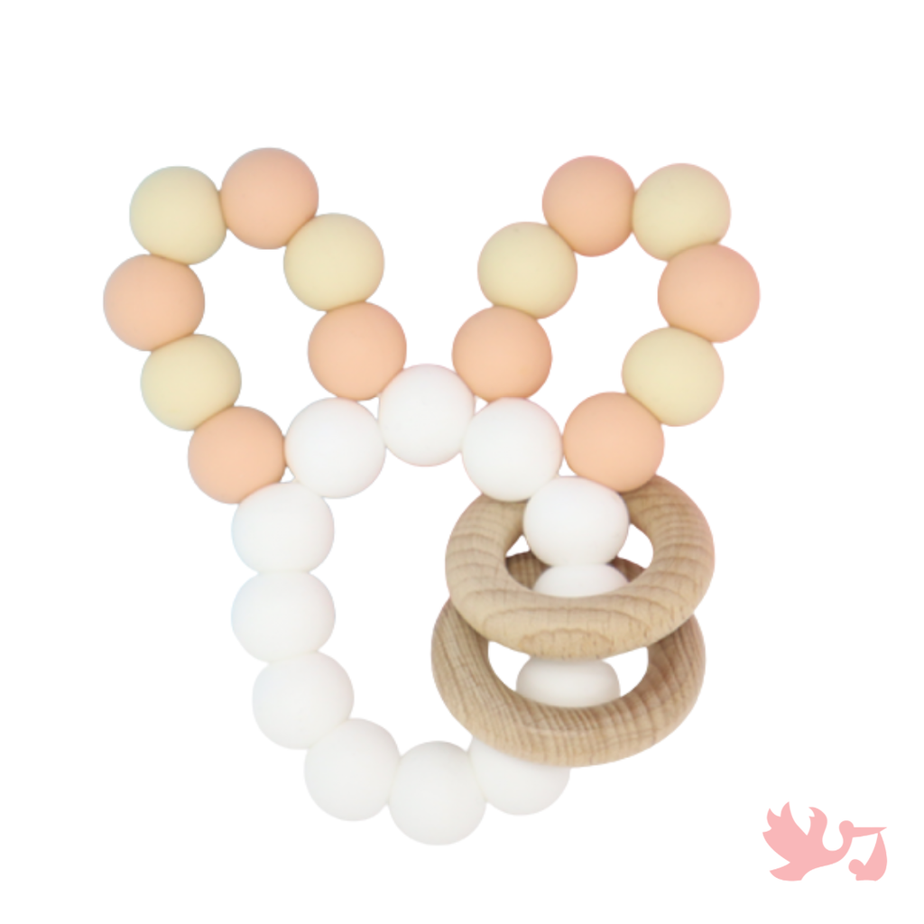 Bunny Ears Baby Rattle – Newborn Sensory Toy - personalized baby sensory rattle by Mommy's Charms