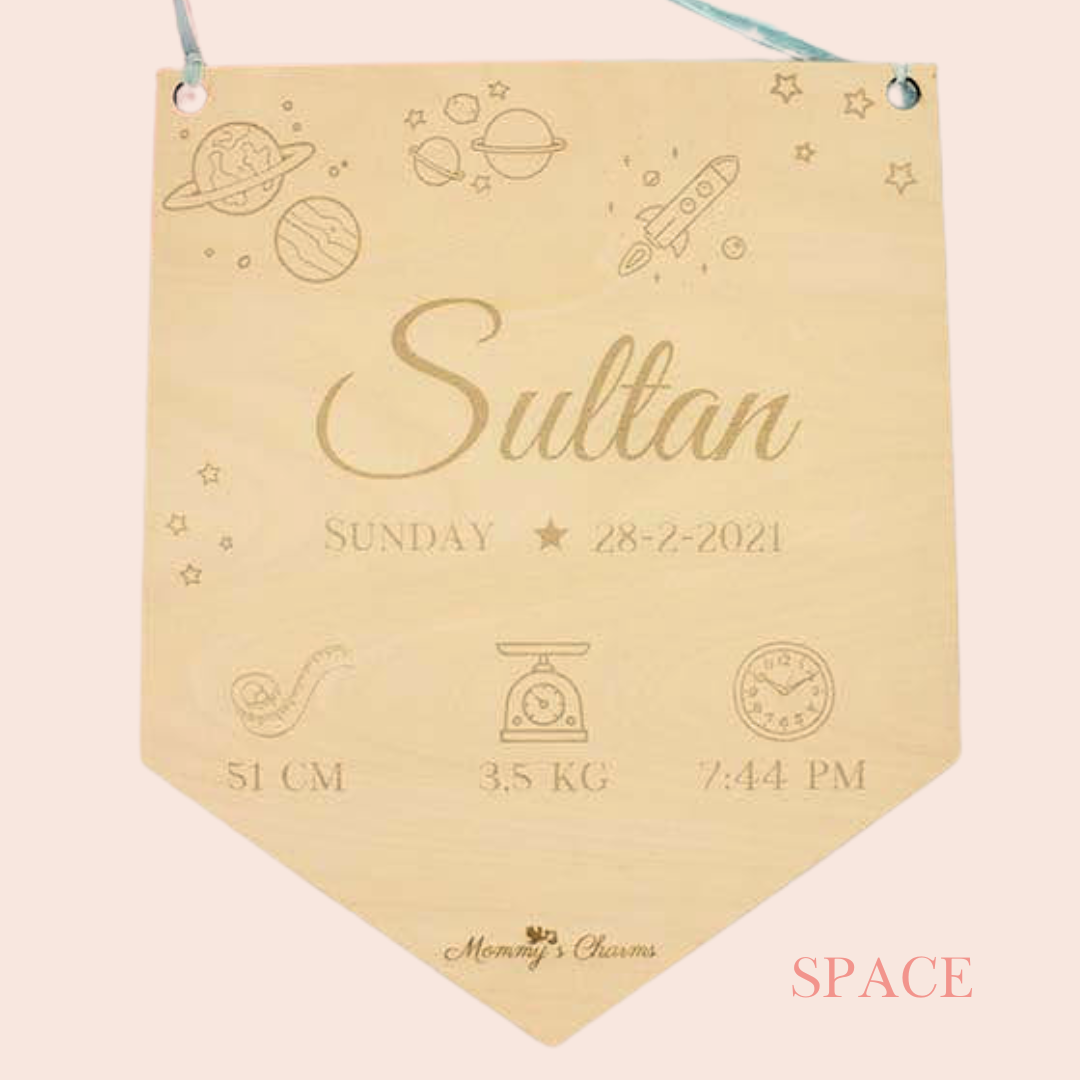 Personalized Baby Announcement Board – Newborn Name Sign