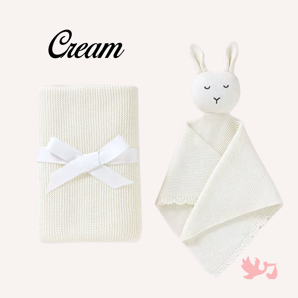 Personalized Baby Blanket & Bunny Comforter Set – Embroidered Name Soft Blanket - embroidered baby blanket by Mommy's Charms