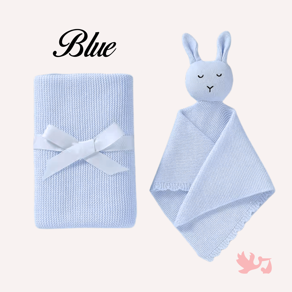 Personalized Baby Blanket & Bunny Comforter Set – Embroidered Name Soft Blanket - embroidered baby blanket by Mommy's Charms
