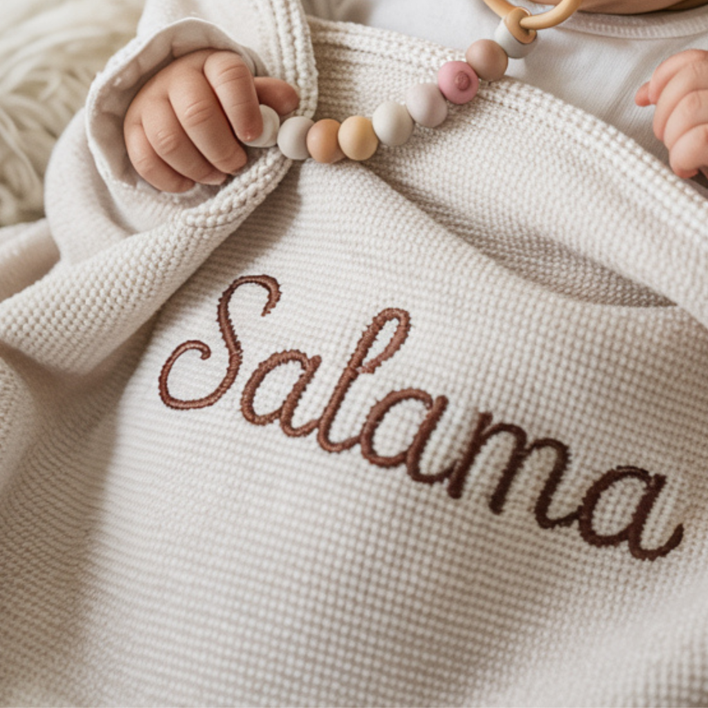 Personalized Baby Blanket & Bunny Comforter Set – Embroidered Name Soft Blanket - embroidered baby blanket by Mommy's Charms
