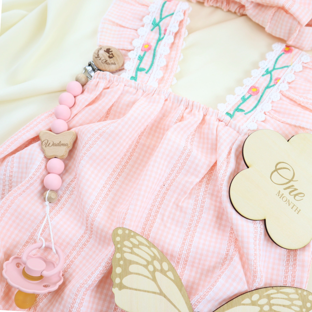 Personalized Pacifier Clip & FRIGG Set – Butterfly